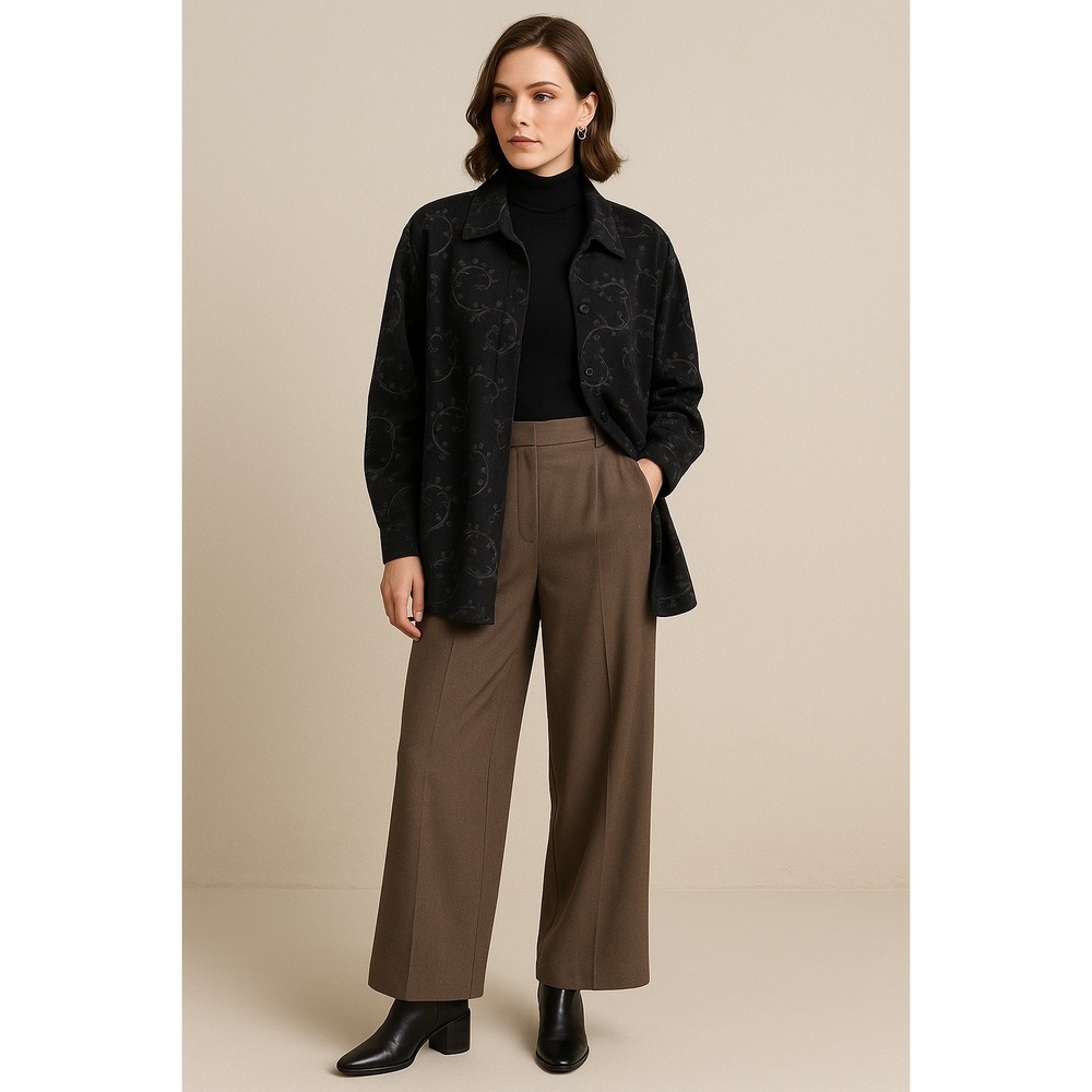 Quiet‎ Luxury Suede Touch Oversized Shacket Romantic Academia Baroque FW25
